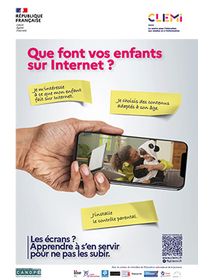 Affiche "Que font vos enfants sur Internet ?"