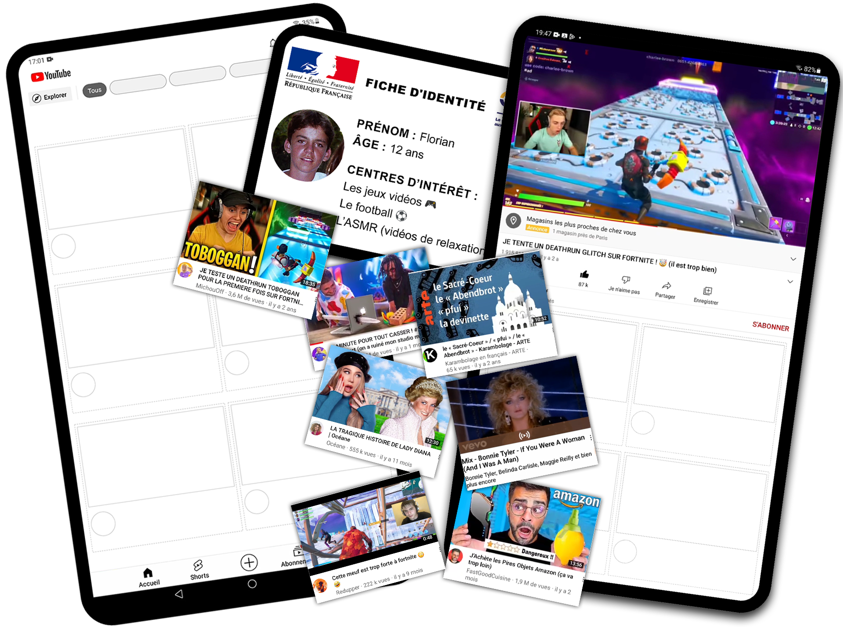 Illustration Youtube sur tablellet